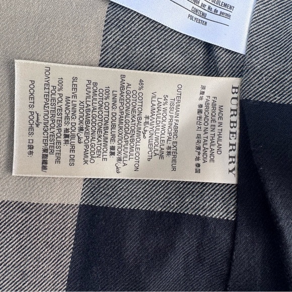 Burberry Brit Navy and Gray Quilted Jacket men’s Medium - zip out “vest” - Picture 5 of 9